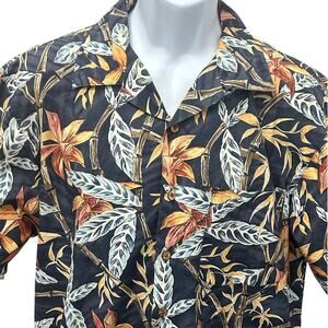 Vintage Roundtree & Yorke Men’s M Hawaiian Shirt 100% Cotton Floral Aloha Camp